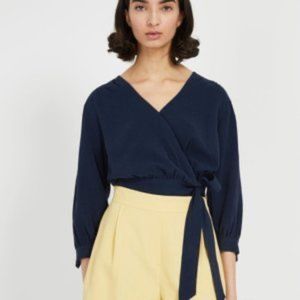 Frank & Oak Cropped Wrap Blouse